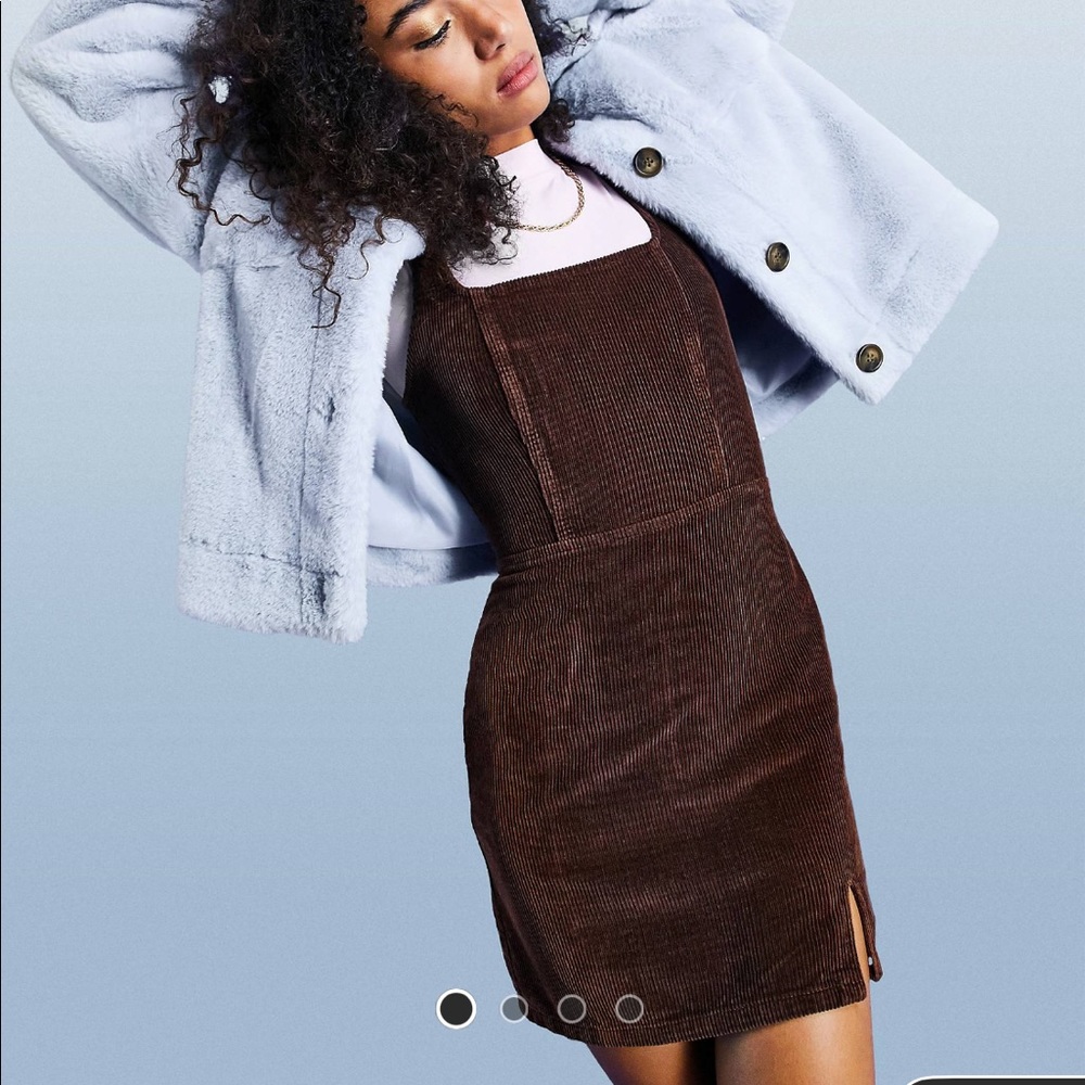 Asos design cord fitted pinny dress